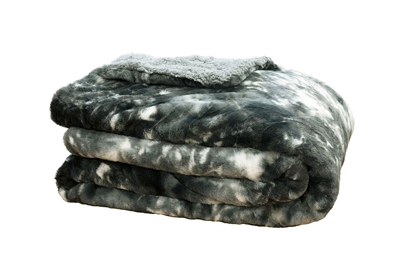 Blanket rabbit fur easy home 130x160 grey-blue, , medium-null
