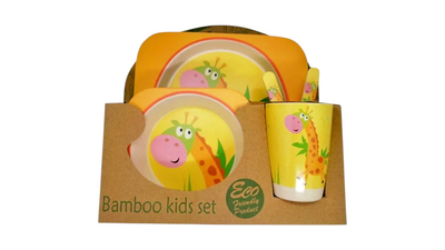 Bamboo fiber kids dinner set giraffe 2, , medium