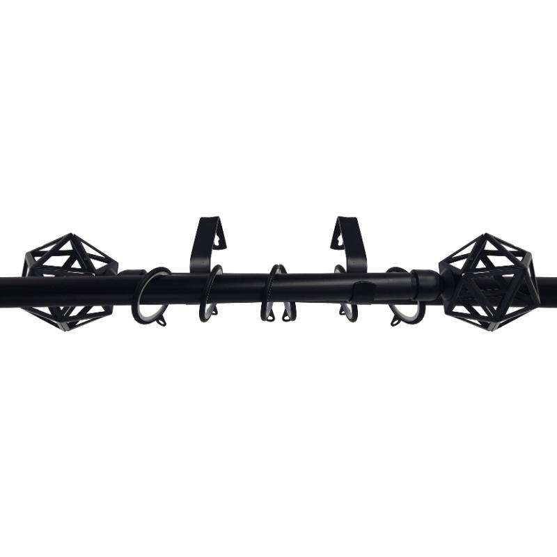 Paris extendable curtain rod 16/19mm 120-210cm - black, , medium image number null