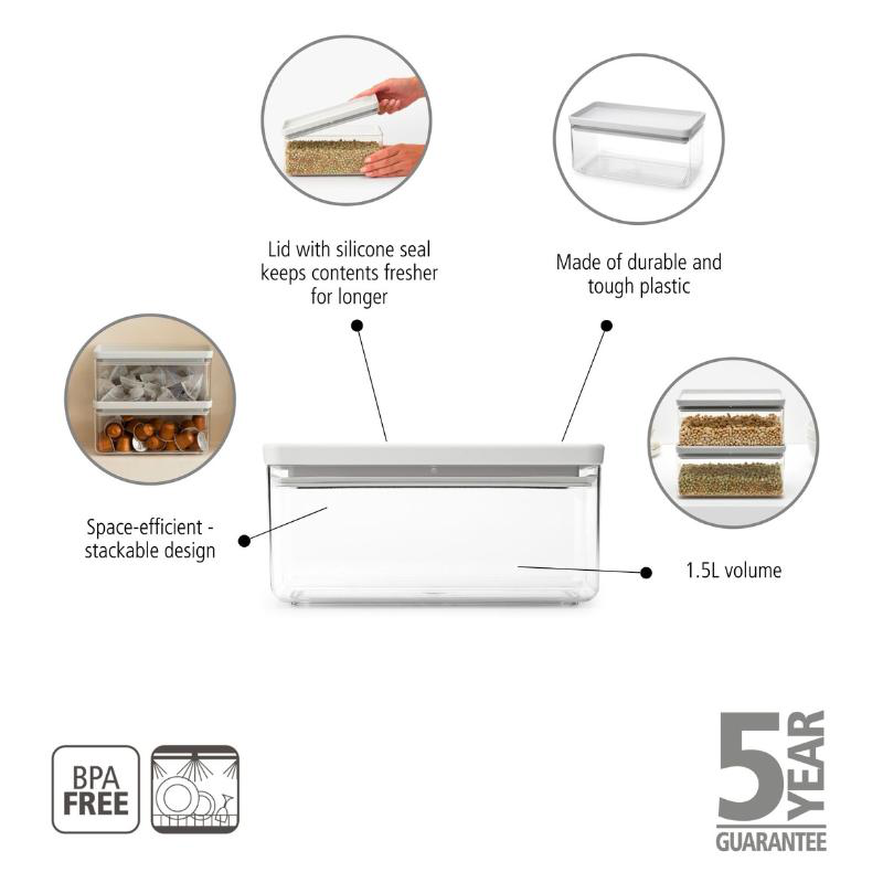 Product image: Brabantia tasty τετραγωνο κουτι αποθηκευσης 1.5l - anoixto γκρι, , medium-null