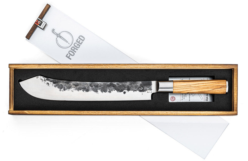 Product image: Forged olive wood butcher knife 440c japanese steel 25.5cm, , medium-null