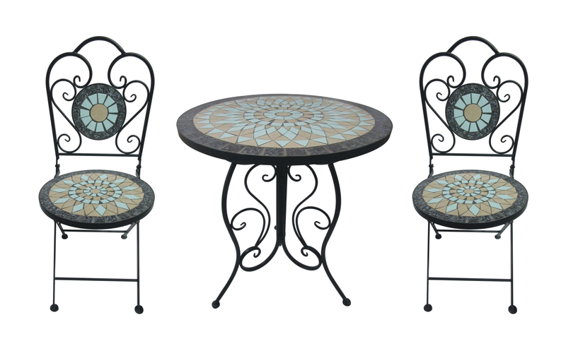 Zeta metallic mosaic chair 38x38x90cm blue, , medium image number null