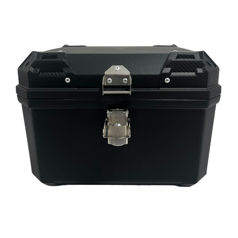 Product image: Μπαγκαζιέρα μοτοσυκλέτας αλουμινίου 45l με μεταλλική ασφάλιση & εσωτερική επένδυση σε μαύρο χρώμα, , medium-null