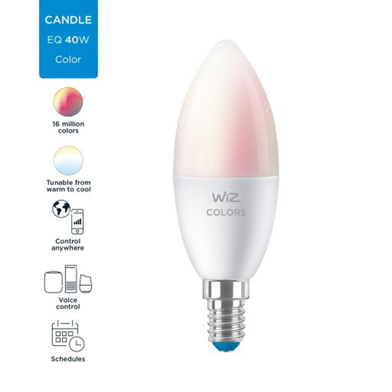 Wiz wi fi ble 40w c37 e14 rgb, , medium image number null