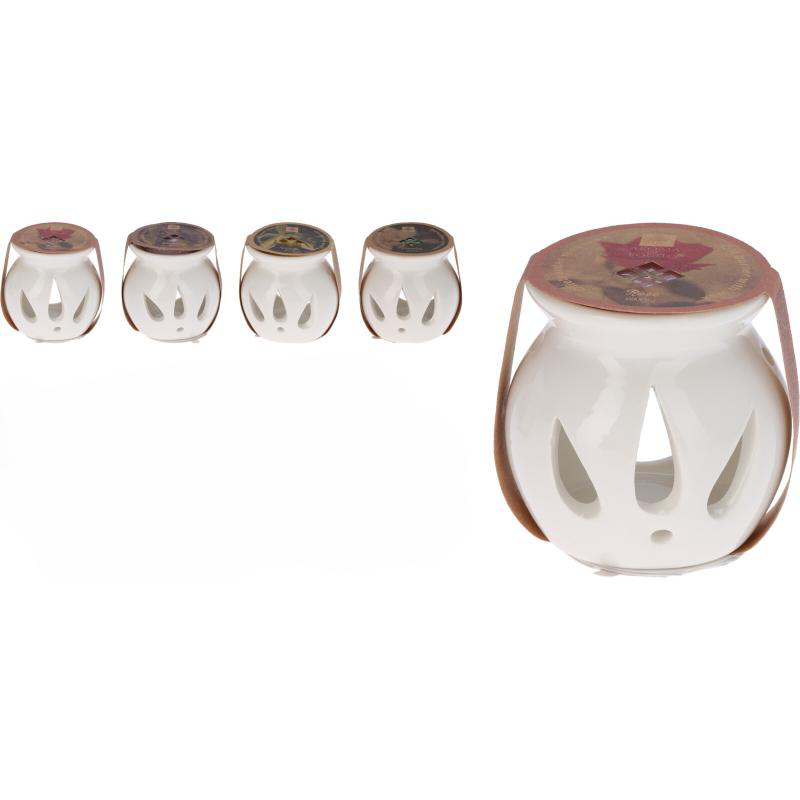 Stoneware oil burner with scented wax - assorted scents, , medium-null