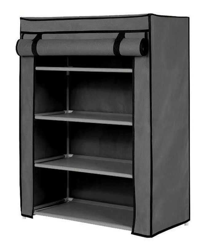 Shoe rack 4 levels woven 61x30x106cm, , medium image number null
