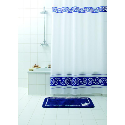 Shower curtain textile ricciolo blue, , medium
