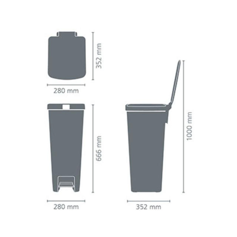 Brabantia stepup pedal bin 40l - light grey, , medium-null
