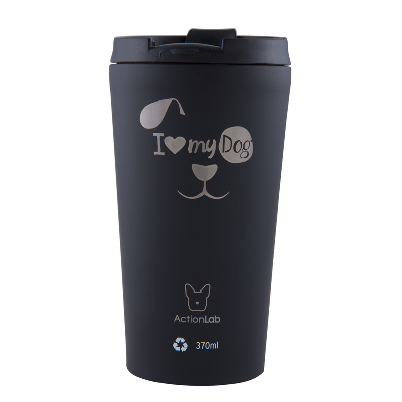 Coffee thermos black i love my dog - 370ml, , medium-null