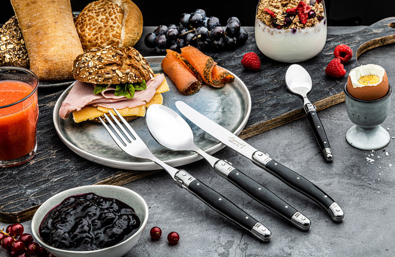 Laguiole premium line 24pcs cutlery set black 1.8mm thick blade, , medium image number null