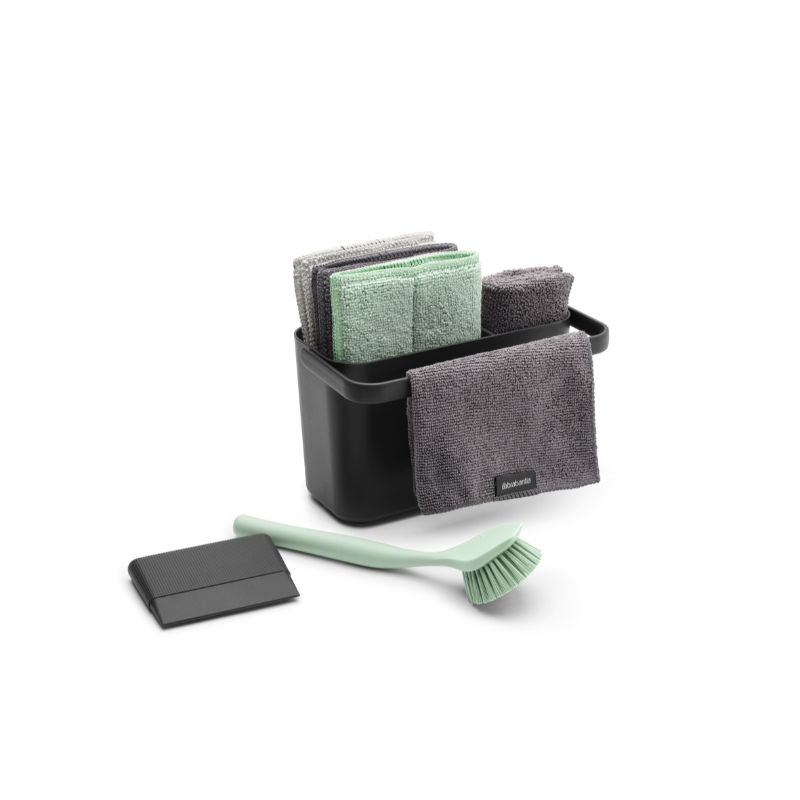 Brabantia dish cleaning set 8pcs - dark grey, , medium-null