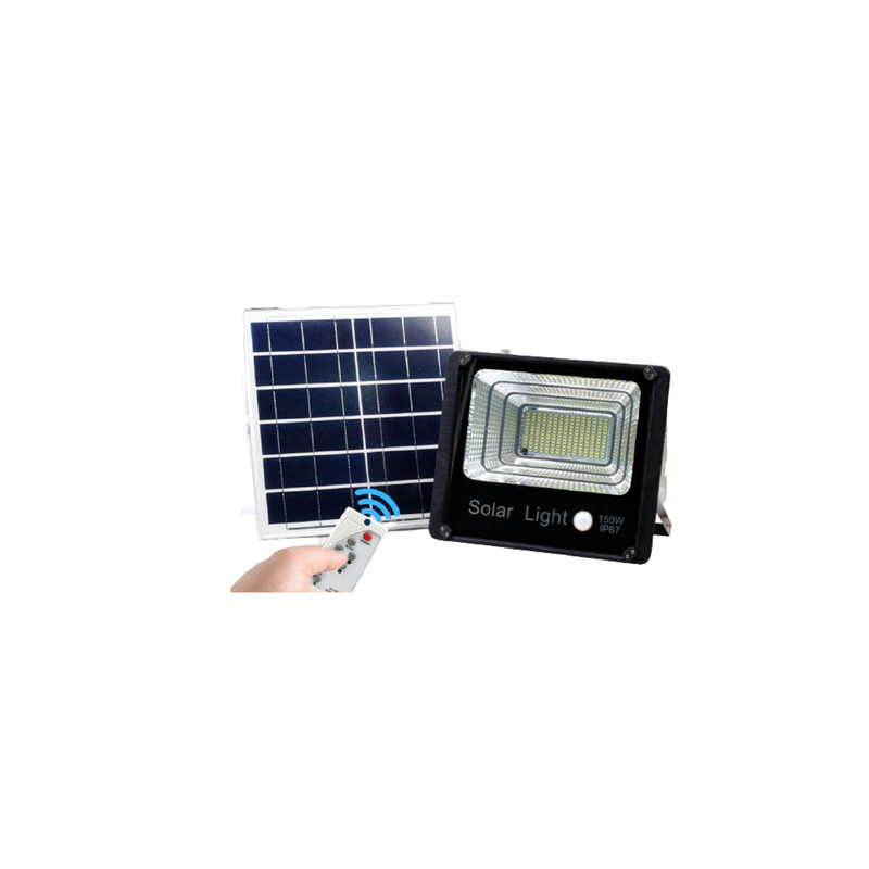 Solar flood light 100w 49x21x6,5cm black 50w/80w/100w, , medium-null