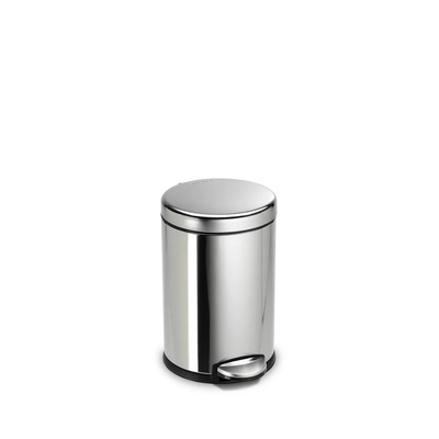 4.5l round pedal bin polished stainless steel, , medium