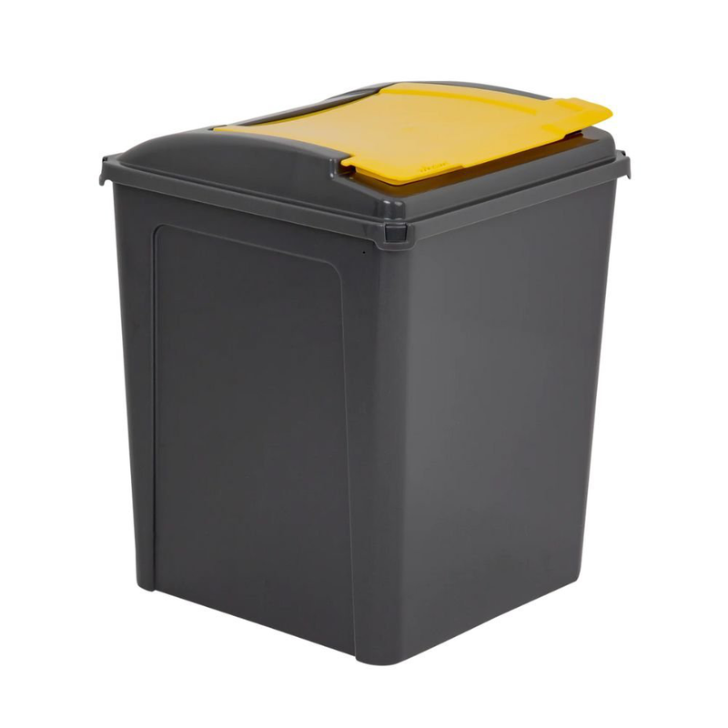 Product image: Κάδος ανακύκλωσης 50l με καπάκι, ανθεκτικός & εύχρηστος με έγχρωμο καπάκι για εύκολο διαχωρισμό, , medium-null
