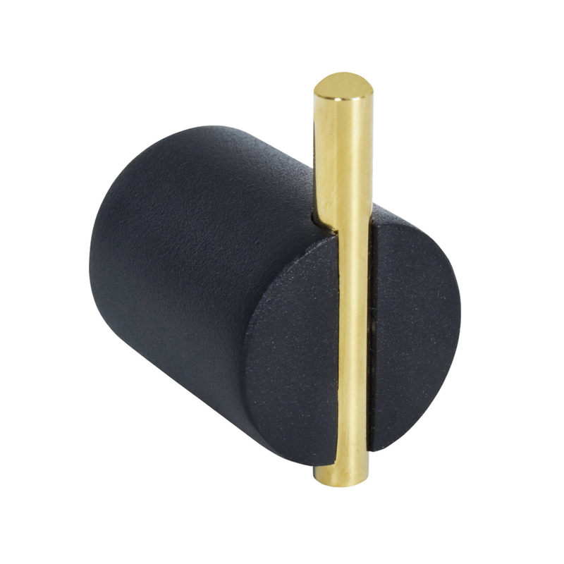 Bisk bathroom towel holder sintra black/gold, , medium-null