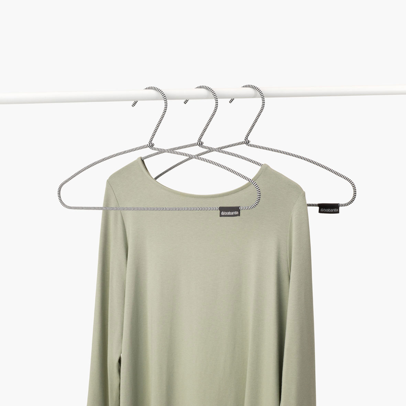 Brabantia touch cloth hanger 3pcs black/white, , medium-null