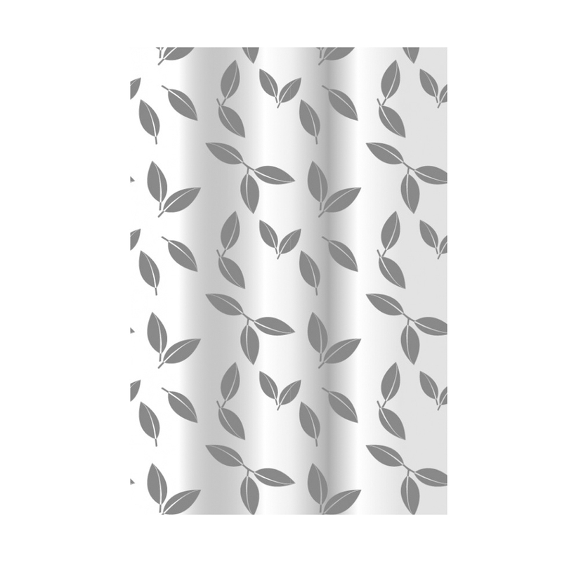 Peva bathroom curtain 180x200cm leaves white/gray image number null