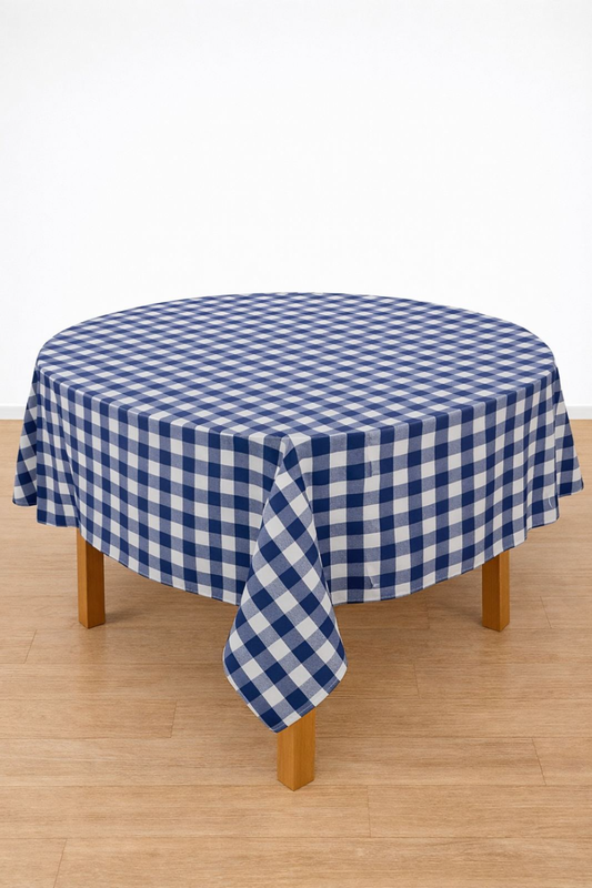 Blue checkered tablecloth #tc104-null