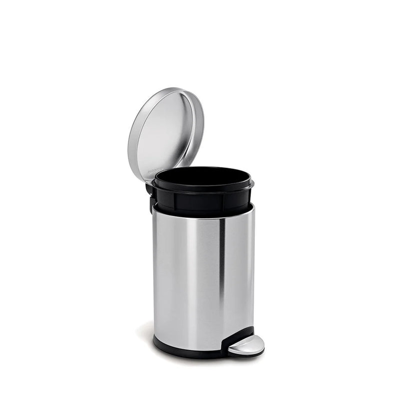 4.5l mini-round step can brushed stainless steel, , medium image number null