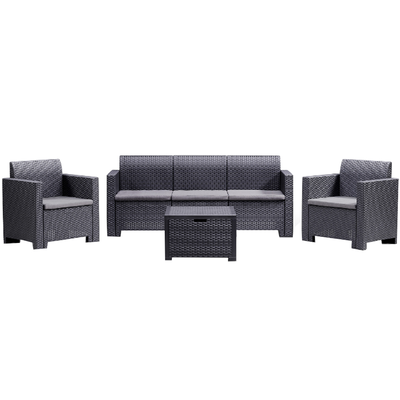 Bica plastic lounge set nebraska 3 graphine, Anthracite, medium