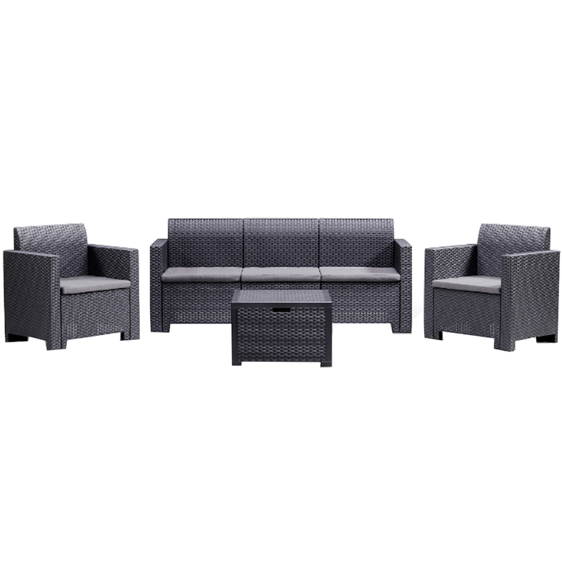 Bica plastic lounge set nebraska 3 taupe-null