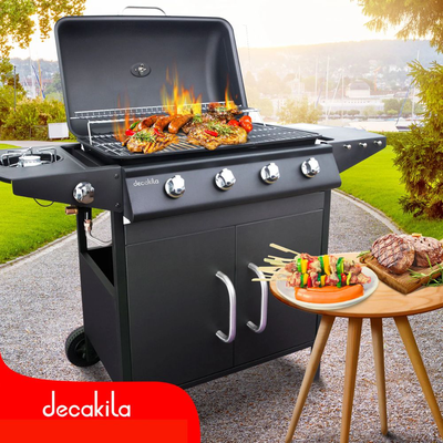 Decakila μπάρμπεκιου aερίου 13,9kw με 2 καυστήρες και 1 πλευρικός καυστήρα, , medium