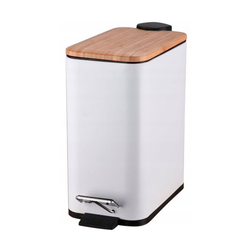 Bisk rado bin with petal and bamboo lid white 5l-null