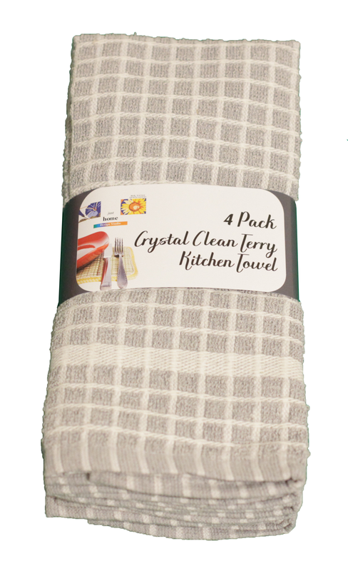 Product image: Kitchen towels crystal clean terry 4pcs 3 assorted colors, , medium-null