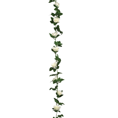 Atmosphera artificial rose garland 230cm - white, , medium
