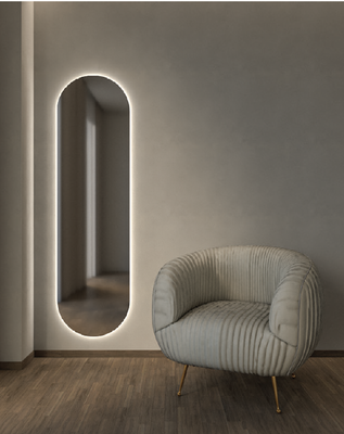 Semi oval mirror 50x180cm
