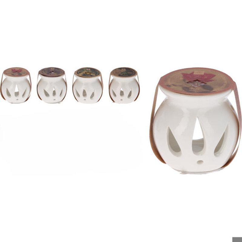 Stoneware oil burner with scented wax - assorted scents, , medium-null
