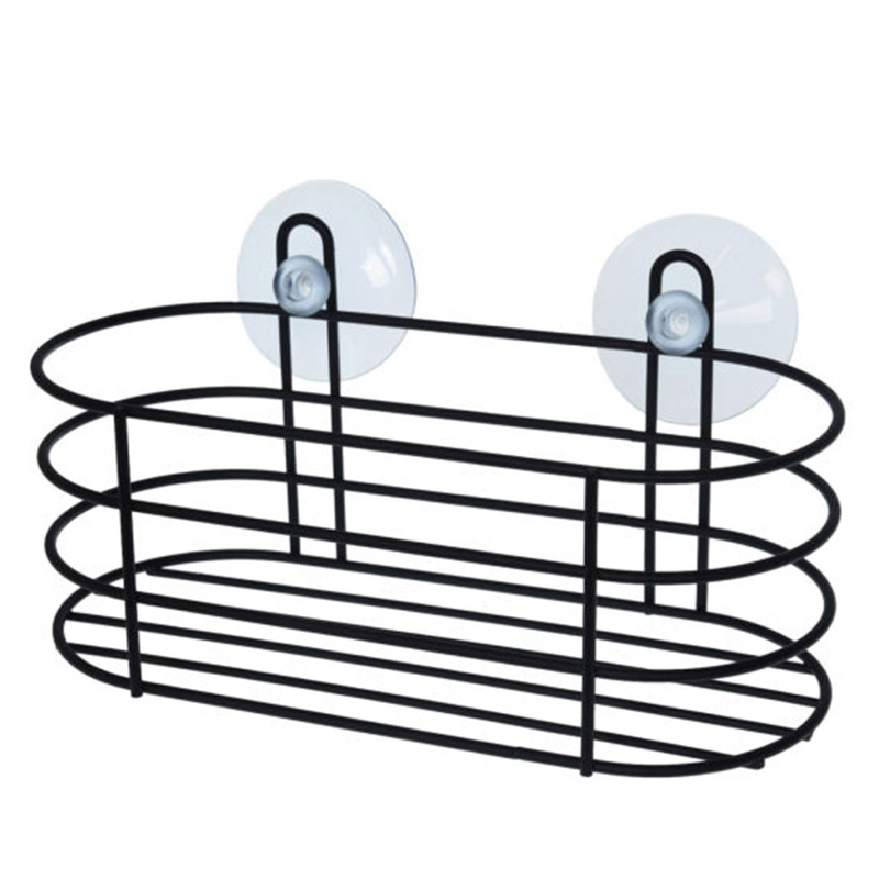 Shelf-basket for bathroom accessories 9x10x20cm black, , medium-null