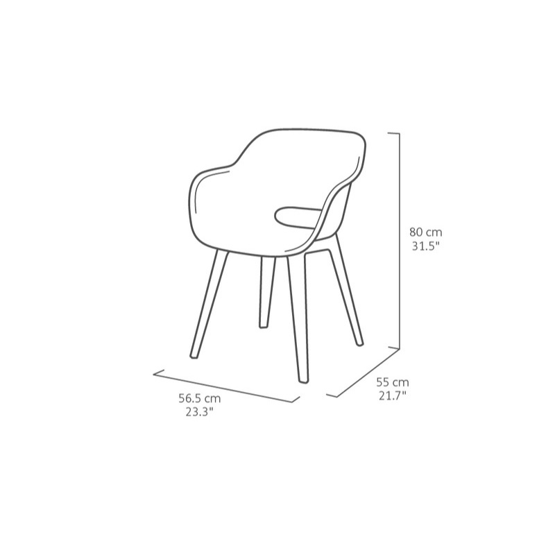 Keter akola outdoor chair 68x59x80cm - white, , medium-null