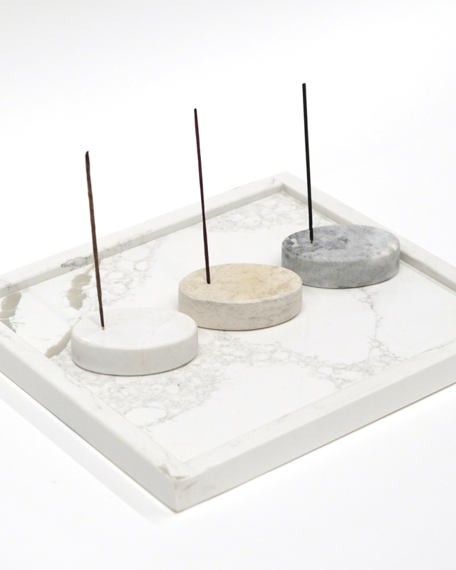 Marble tray / white with grey / square / xl, , medium-null