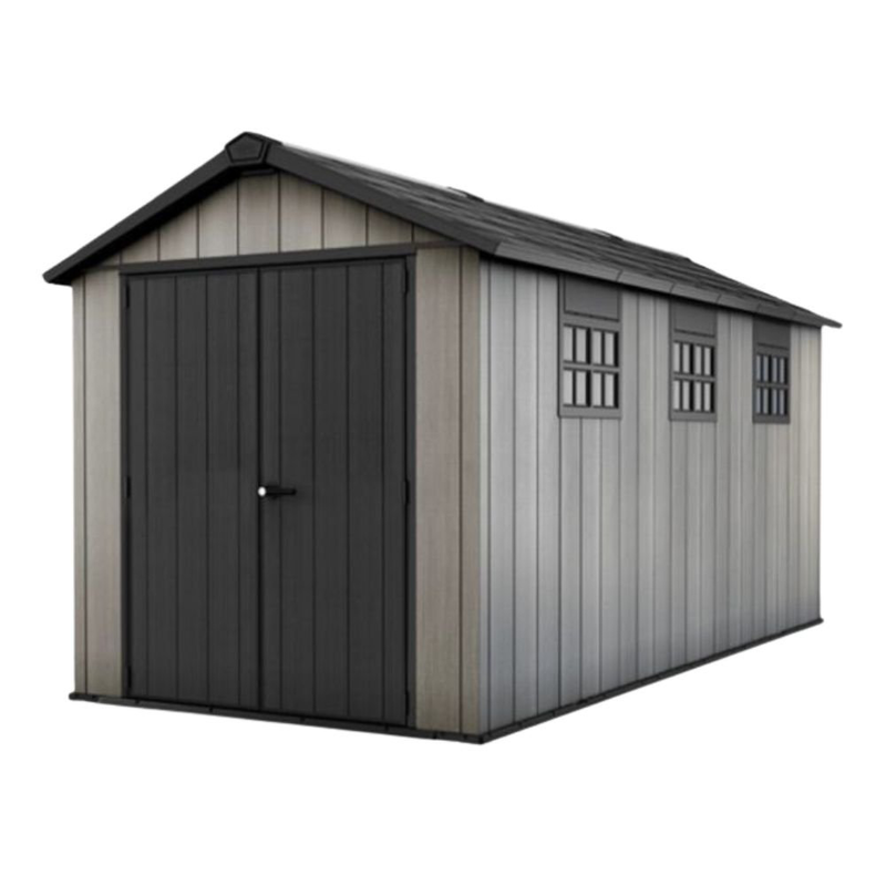 Product image: Keter oakland αποθήκη κήπου 7.5x15ft με ενσωματομένο δάπεδο, φεγγίτη, 3 παράθυρα & σετ επέκτασης 242 x 230 x 126 cm, , medium-null