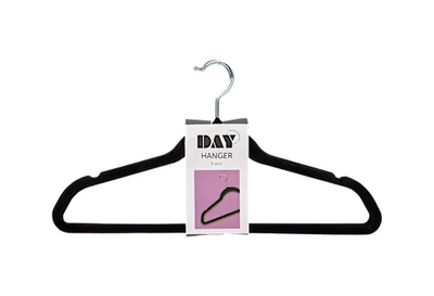 Day metal hangers 5pcs set velvet black 734596, , medium