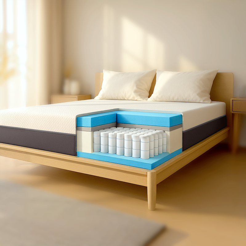 Boreal | double mattress 160x200 in memory foam and waterfoam | height 22 cm | orthopedic, hypoallergenic and anti-mite mattress | class 1 medical device | removable and breathable cover-null