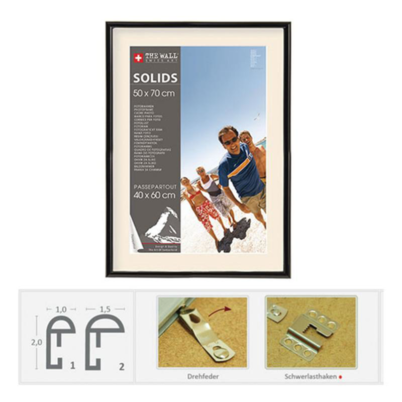 The wall art plastic photo frame 24x30cm black, , medium-null