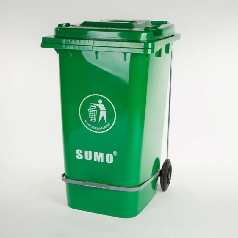 Product image: Πράσινος πλαστικός κάδος απορριμμάτων 100l με πενταλ-null