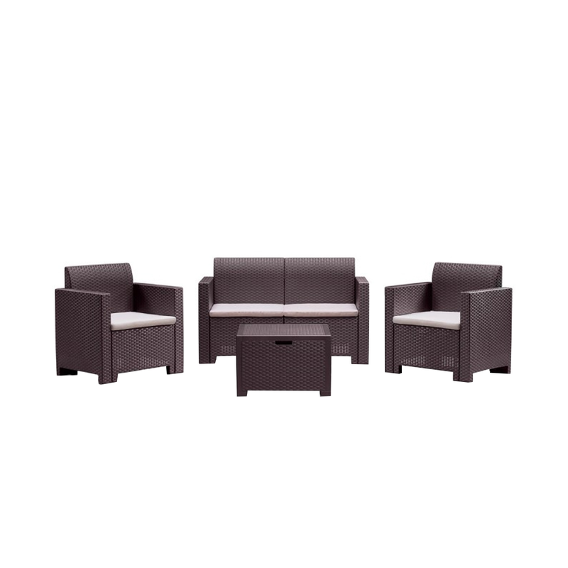 Bica plastic lounge set nebraska 2 brown/beige-null