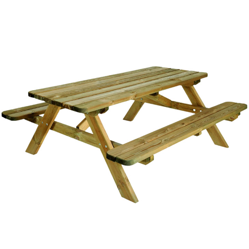 Cerland picnic table robuste 6 places 180x160x78cm pine-null