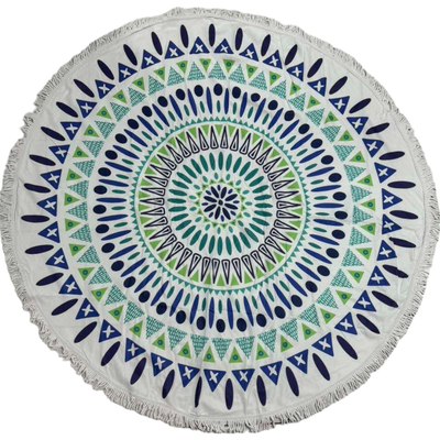 Beach towel round microfibre 150cm #ag203, Multicolour, medium