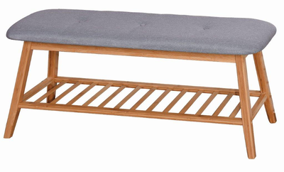 Paris bamboo bench gray 100x30.5x44cm