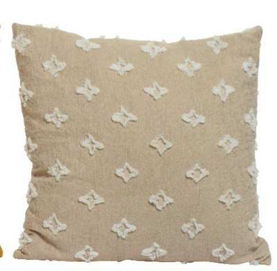 Cushion with tufting grey