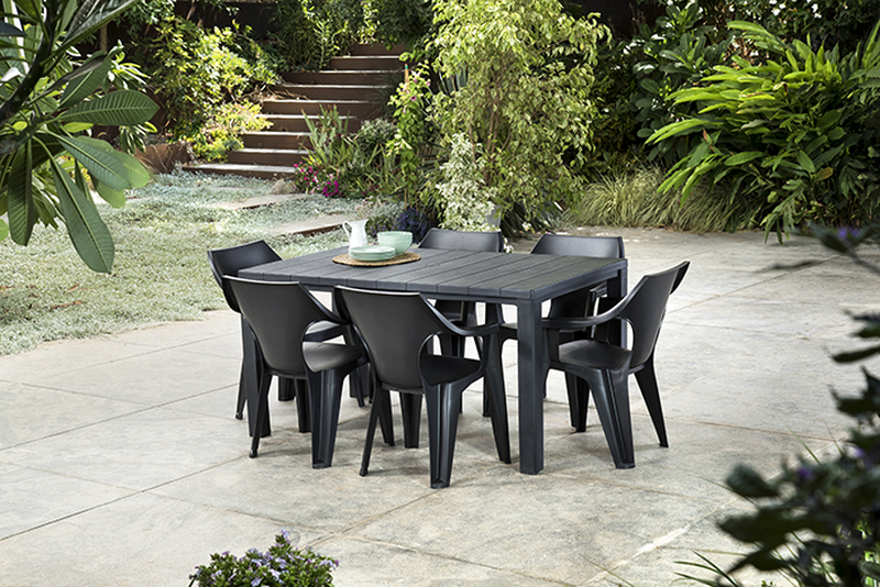 Keter julie outdoor table 147x90x75cm - graphite, , medium image number null
