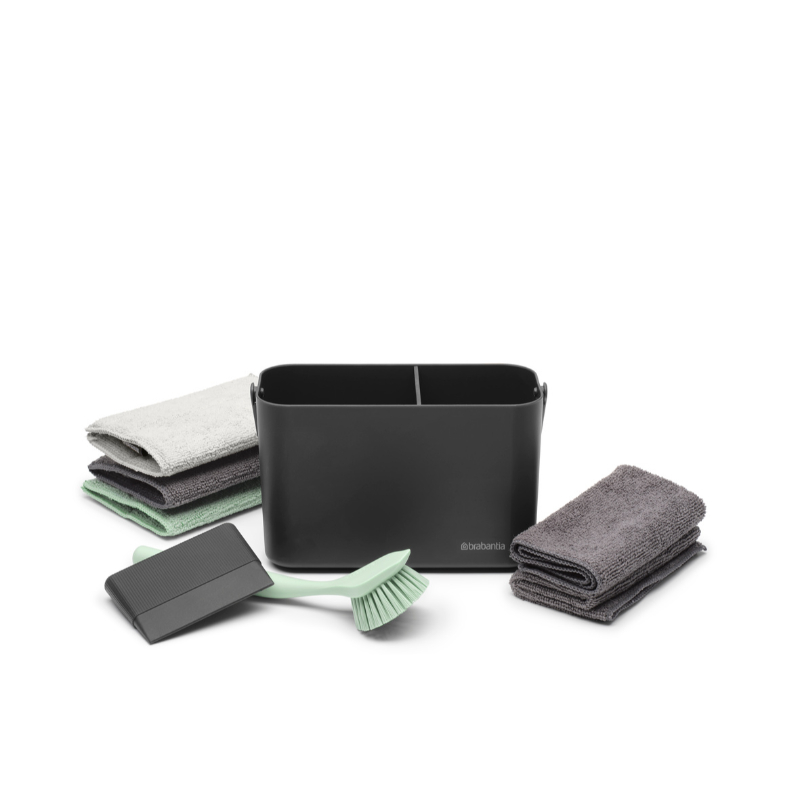 Brabantia dish cleaning set 8pcs - dark grey, , medium-null