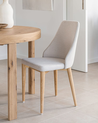 Rosie chair  beige chenille solid wood