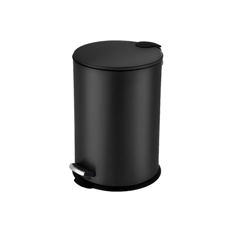 Black round toilet bin 3lt, , medium-null