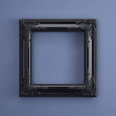 Wood frame square - black, Black, medium