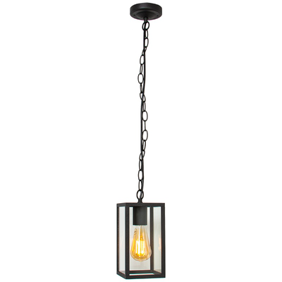 Sunlight 1xe27 (max.60w) φωτιστικο κρεμαστο αλουμινενιο matt μαυρο ip44 l120xw120xh870mm